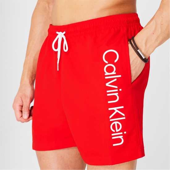 Мъжки плувни шорти и клинове Calvin Klein Large Logo Swim Shorts Червено Calvin Klein Large Logo Swim Shorts Червено Мъжки плувни шорти и клинове
