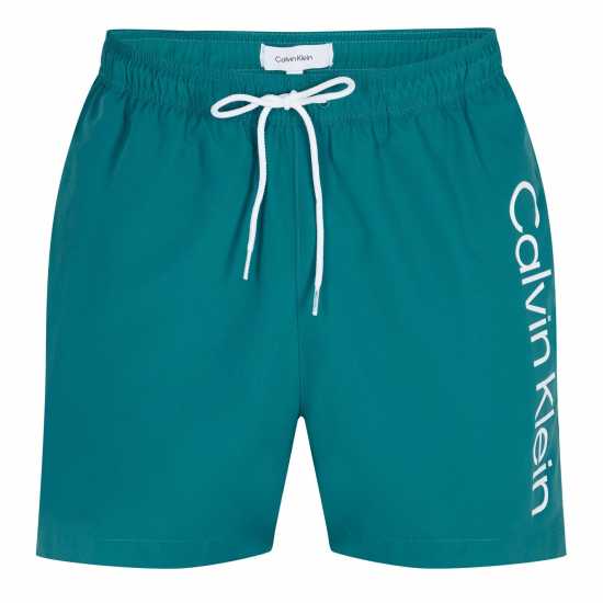 Мъжки плувни шорти и клинове Calvin Klein Large Logo Swim Shorts Green Calvin Klein Large Logo Swim Shorts Green Мъжки плувни шорти и клинове