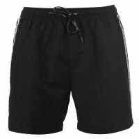 Sale Calvin Klein Taped Drawstring Swim Shorts Black Мъжко облекло за едри хора