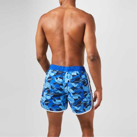 Reebok Мъжки Плувни Шорти Manzoor Swim Shorts Mens Blue/Blue/Navy Мъжки къси панталони
