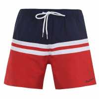 Pierre Cardin Мъжки Плувни Шорти Swim Shorts Mens Navy/Red Мъжко облекло за едри хора