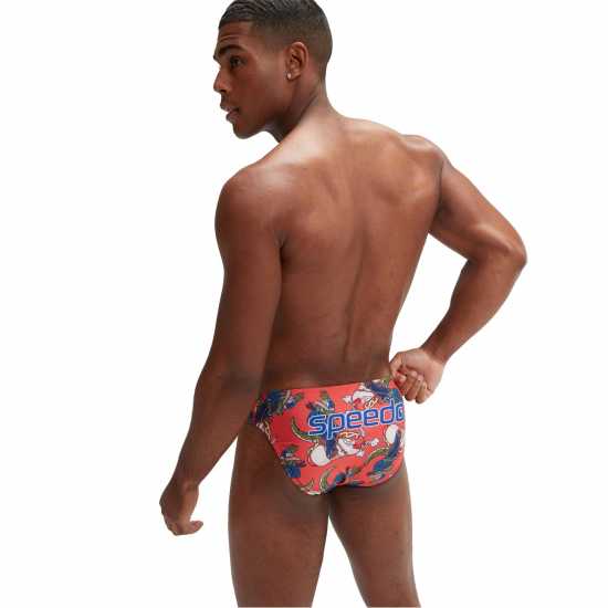 Speedo Escape 5Cm Brief Mens Червен/Син Мъжки плувни шорти и клинове