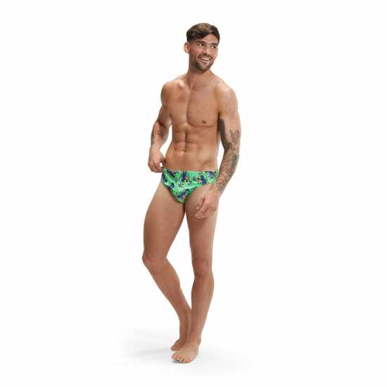 Speedo Escape 5Cm Brief Mens Зелено/Тъмно синьо Мъжки плувни шорти и клинове