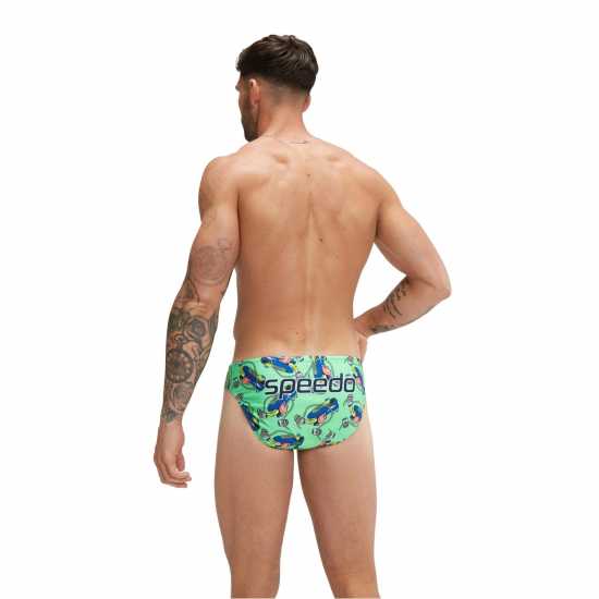 Speedo Escape 5Cm Brief Mens Зелено/Тъмно синьо Мъжки плувни шорти и клинове