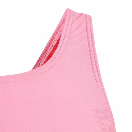 Adidas Детски Плувен Костюм 3 Bar Swim Suit Junior Розово/Бяло Детски бански и бикини