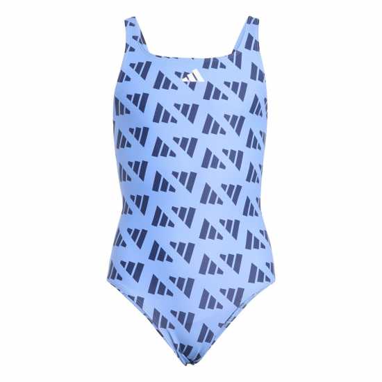 Детски бански и бикини Adidas Logo Graphic V-Back Swimsuit Juniors Blue Adidas Logo Graphic V-Back Swimsuit Juniors Blue Детски бански и бикини