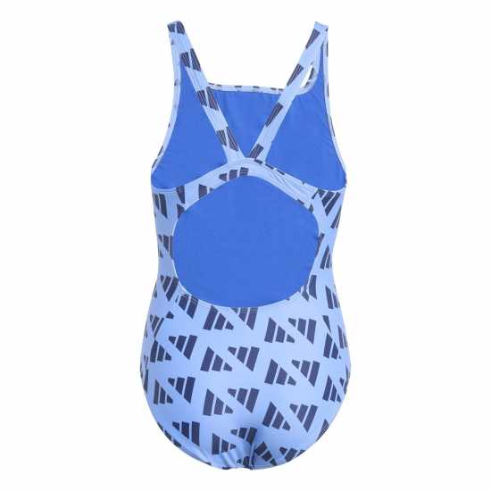 Детски бански и бикини Adidas Logo Graphic V-Back Swimsuit Juniors Blue Adidas Logo Graphic V-Back Swimsuit Juniors Blue Детски бански и бикини
