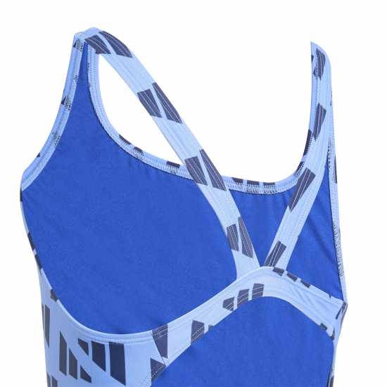 Детски бански и бикини Adidas Logo Graphic V-Back Swimsuit Juniors Blue Adidas Logo Graphic V-Back Swimsuit Juniors Blue Детски бански и бикини