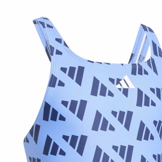 Детски бански и бикини Adidas Logo Graphic V-Back Swimsuit Juniors Blue Adidas Logo Graphic V-Back Swimsuit Juniors Blue Детски бански и бикини