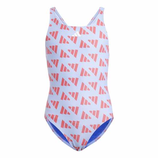 Детски бански и бикини Adidas Logo Graphic V-Back Swimsuit Juniors Виолетово/червено Adidas Logo Graphic V-Back Swimsuit Juniors Виолетово/червено Детски бански и бикини