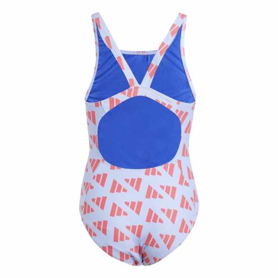 Детски бански и бикини Adidas Logo Graphic V-Back Swimsuit Juniors Виолетово/червено Adidas Logo Graphic V-Back Swimsuit Juniors Виолетово/червено Детски бански и бикини