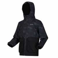 Непромокаемо Яке Regatta Salman Waterproof Jacket BlkCamo/Blk Детски якета и палта