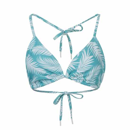 Soulcal Tie Bikini Top Aqua Leaf Дамско облекло плюс размер