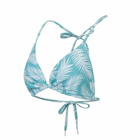 Soulcal Tie Bikini Top Aqua Leaf Дамско облекло плюс размер