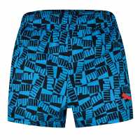 Puma Men's Logo Swim Shorts Blue Combo 
