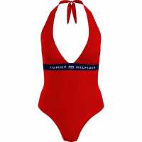Tommy Hilfiger Halter One Piece Swimsuit Primary Red Дамски бански