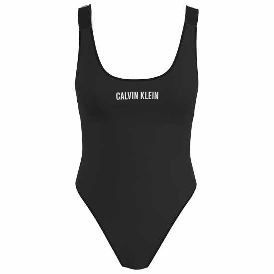 Calvin Klein Scoop Back One Piece Swimsuit PVH Black Holiday Essentials