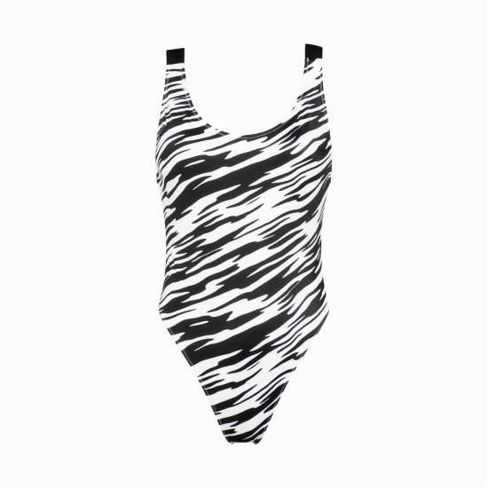 Calvin Klein Scoop Back One Piece Swimsuit Zebra Holiday Essentials
