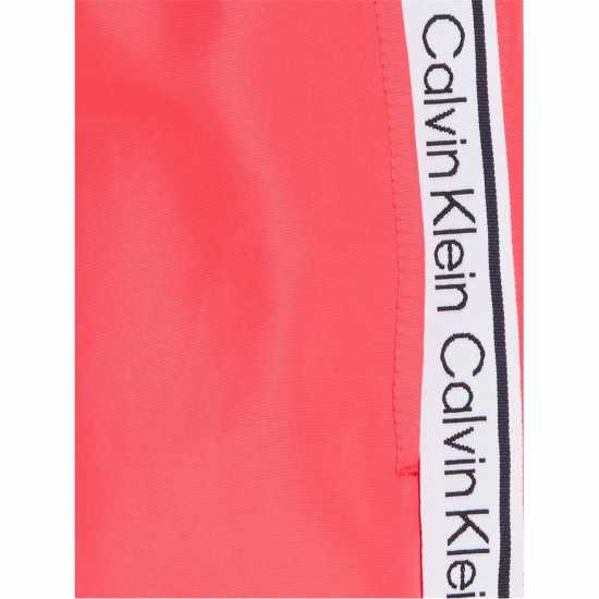 Calvin Klein Мъжки Плувни Шорти Medium Tape Swim Shorts Mens Pink Flash XI1 Мъжки къси панталони