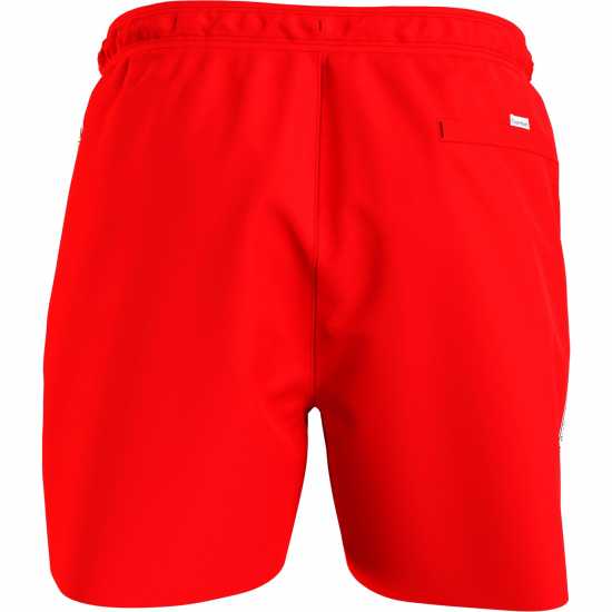 Calvin Klein Мъжки Плувни Шорти Medium Tape Swim Shorts Mens Cajun Red XNE Мъжки къси панталони