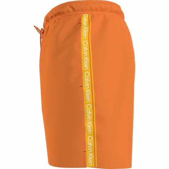 Calvin Klein Мъжки Плувни Шорти Medium Tape Swim Shorts Mens Orange SE8 Мъжки къси панталони