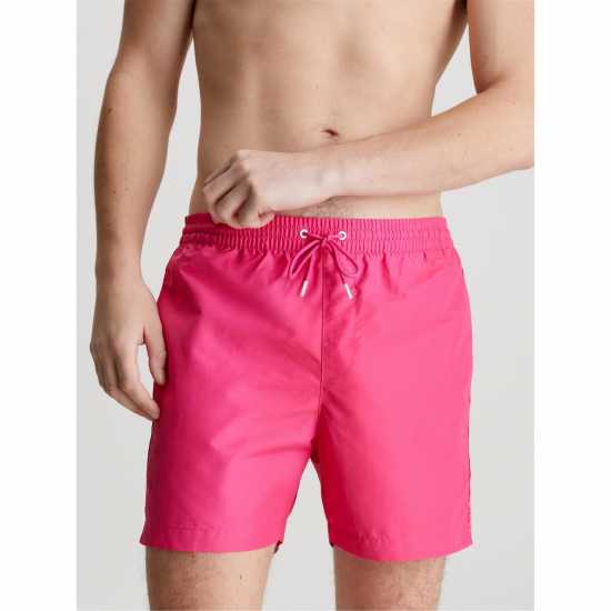 Calvin Klein Мъжки Плувни Шорти Medium Tape Swim Shorts Mens Fuchsia T9Z Мъжки къси панталони