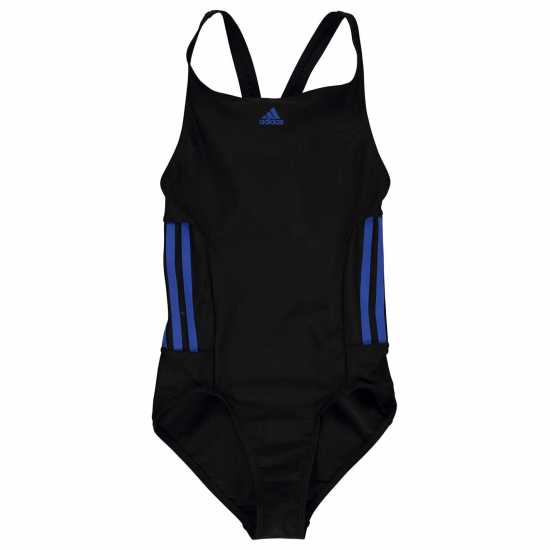 Adidas Бански Костюм Момиче Three Stripe Swimsuit Junior Girls Cyan/White Детски бански и бикини