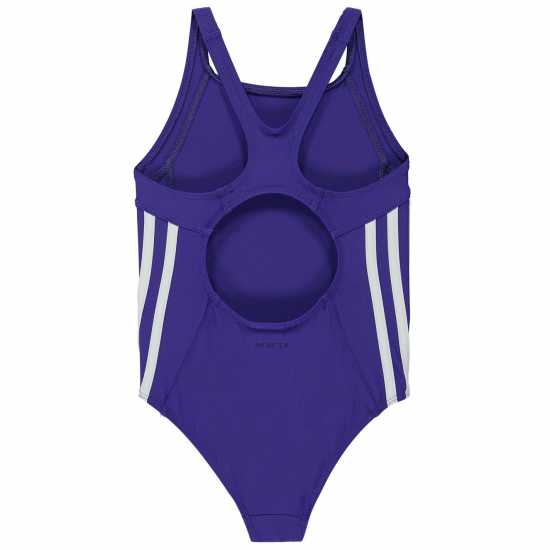 Adidas Бански Костюм Момиче Three Stripe Swimsuit Junior Girls Cyan/White Детски бански и бикини