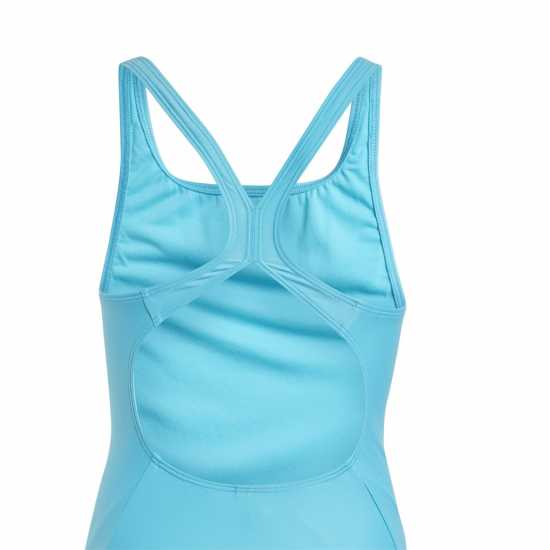 Adidas Бански Костюм Момиче Three Stripe Swimsuit Junior Girls Cyan/White Детски бански и бикини