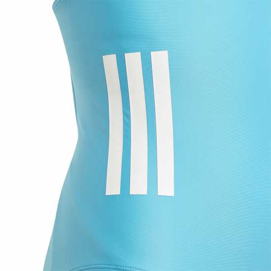 Adidas Бански Костюм Момиче Three Stripe Swimsuit Junior Girls Cyan/White Детски бански и бикини