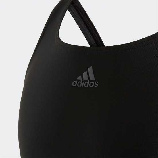 Adidas Бански Костюм Момиче Three Stripe Swimsuit Junior Girls Черно / Бяло Детски бански и бикини