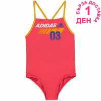 Adidas Бански Костюм Момиче Ya Swimsuit Junior Girls Shock Red Мъжки къси панталони