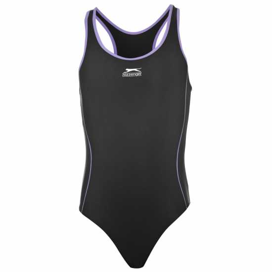 Slazenger Бански Костюм Момиче Lycra® Xtra Life™ Swimsuit Junior Girls Черно Детски бански и бикини