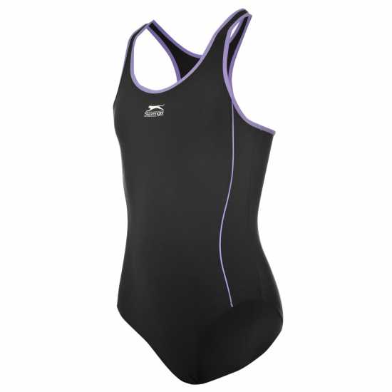 Slazenger Бански Костюм Момиче Lycra® Xtra Life™ Swimsuit Junior Girls Черно Детски бански и бикини