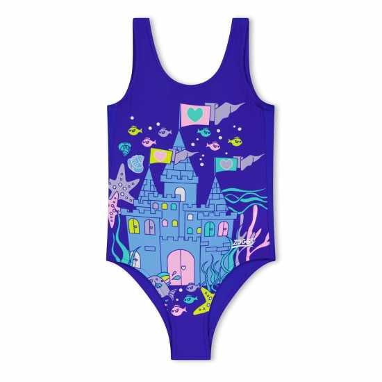 Бански за момичета Zoggs Undersea Scoopback Infants Zoggs Undersea Scoopback Infants Бански за момичета