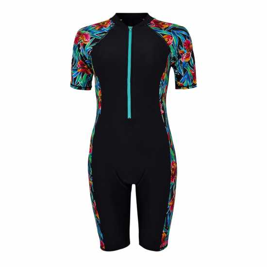 Zoggs Hybrid Tropics Kneesuit Womens Zoggs Hybrid Tropics Kneesuit Womens
