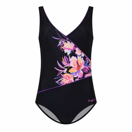 Zoggs Bloomsbury Wrap Front Womens Zoggs Bloomsbury Wrap Front Womens