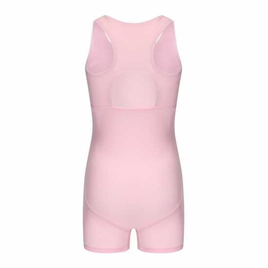 Slazenger Бански Костюм Момичета Boyleg Swimming Suit Junior Girls Розово/Бяло Детски бански и бикини