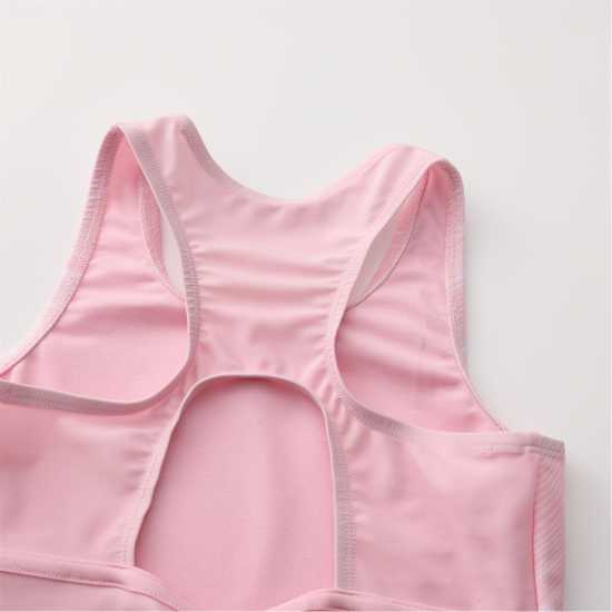 Slazenger Бански Костюм Момичета Boyleg Swimming Suit Junior Girls Розово/Бяло Детски бански и бикини