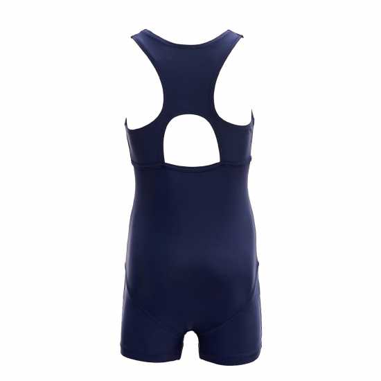 Slazenger Бански Костюм Момичета Lycra® Xtra Life™ Boyleg Swimming Suit Junior Girls Морска синьо Детски бански и бикини