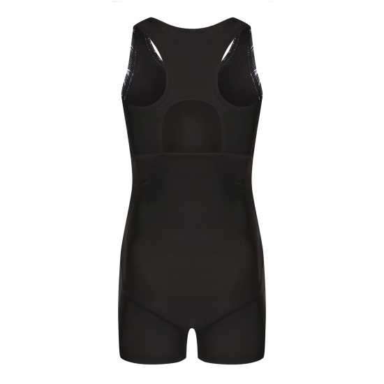 Slazenger Бански Костюм Момичета Lycra® Xtra Life™ Boyleg Swimming Suit Junior Girls Черно/Сиво Детски бански и бикини