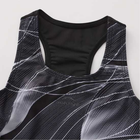 Slazenger Бански Костюм Момичета Lycra® Xtra Life™ Boyleg Swimming Suit Junior Girls Черно/Сиво Детски бански и бикини