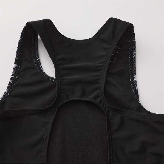 Slazenger Бански Костюм Момичета Lycra® Xtra Life™ Boyleg Swimming Suit Junior Girls Черно/Сиво Детски бански и бикини