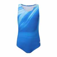Slazenger Плувен Костюм Момичета Lycra® Xtra Life™ Racer Back Swimsuit Girls Ripple 