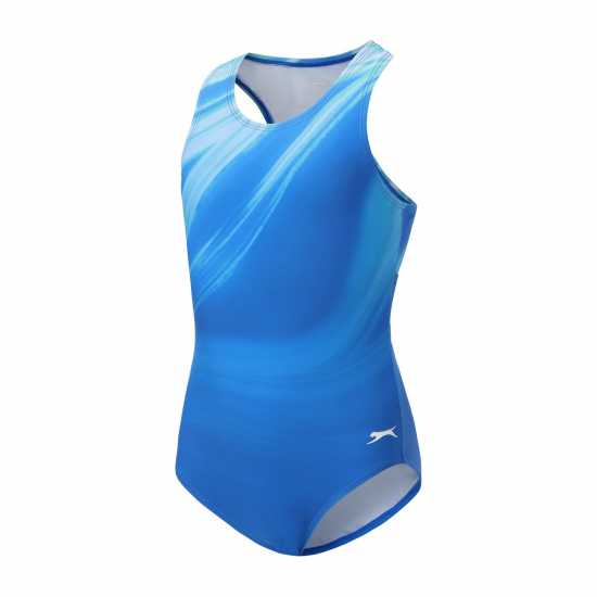Slazenger Плувен Костюм Момичета Lycra® Xtra Life™ Racer Back Swimsuit Girls Ripple 
