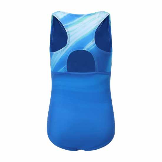 Slazenger Плувен Костюм Момичета Lycra® Xtra Life™ Racer Back Swimsuit Girls Ripple 