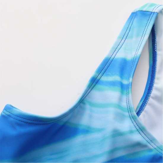 Slazenger Плувен Костюм Момичета Lycra® Xtra Life™ Racer Back Swimsuit Girls Ripple 