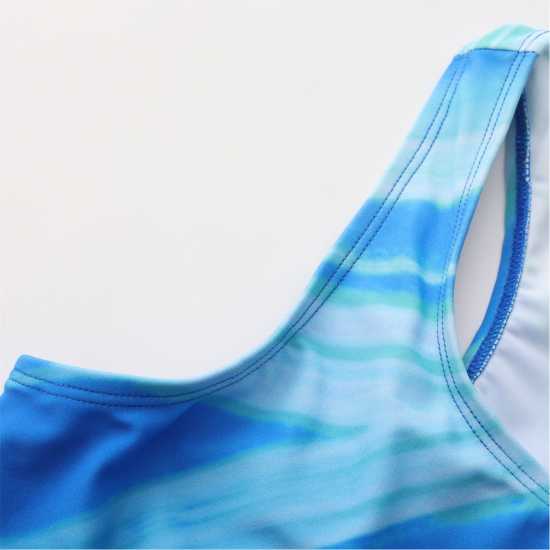 Slazenger Плувен Костюм Момичета Lycra® Xtra Life™ Racer Back Swimsuit Girls Ripple 