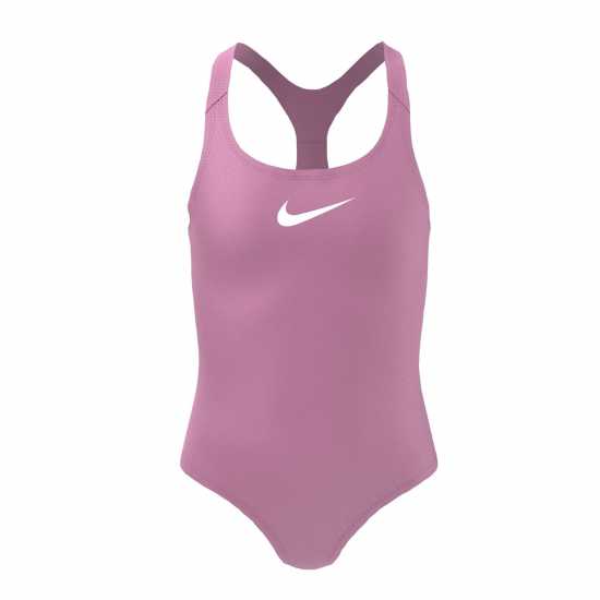 Nike Бански Костюм Момиче Swoosh Swimsuit Junior Girls Pink Spell Детски бански и бикини