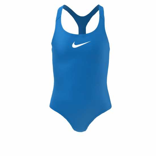 Nike Бански Костюм Момиче Swoosh Swimsuit Junior Girls Photo Blue Детски бански и бикини